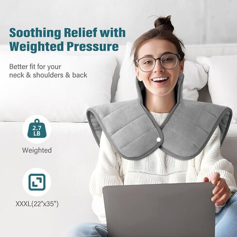 Heating Pad for Neck and Shoulders, Fathers Day Dad Gifts for Men Husband Boyfriend Grandpa, Heated Pad for Back Pain Relief, Heat Pad Birthday Gifts for Women Mom, 6 Heat Settings 4 Auto-Off, 22"x35" in Kuwait