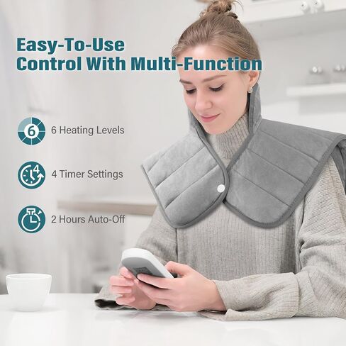 Heating Pad for Neck and Shoulders, Fathers Day Dad Gifts for Men Husband Boyfriend Grandpa, Heated Pad for Back Pain Relief, Heat Pad Birthday Gifts for Women Mom, 6 Heat Settings 4 Auto-Off, 22"x35" in Kuwait