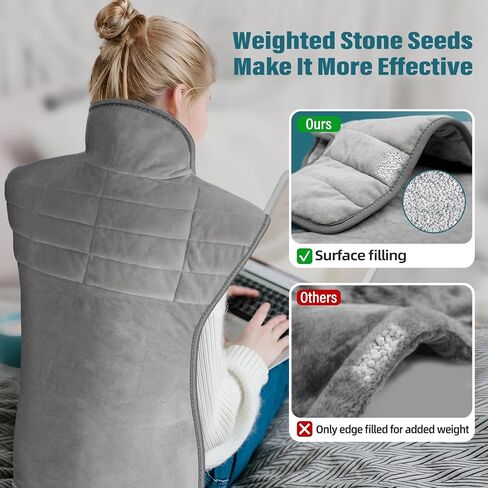 Heating Pad for Neck and Shoulders, Fathers Day Dad Gifts for Men Husband Boyfriend Grandpa, Heated Pad for Back Pain Relief, Heat Pad Birthday Gifts for Women Mom, 6 Heat Settings 4 Auto-Off, 22"x35" in Kuwait