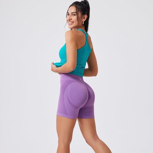 Evercute Women's Gym Shorts 3/4 Pack Seamless Scrunch Butt Lifting Workout Shorts 5" Tummy Control Ruched Booty Yoga Short in Kuwait