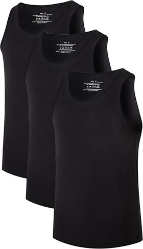 CF Men's Undershirts Bamboo Viscose Tank Tops Men Crew Neck Moisture Wicking Tank Shirts 3/5 Pack in Kuwait