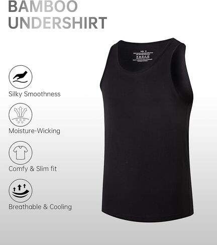 CF Men's Undershirts Bamboo Viscose Tank Tops Men Crew Neck Moisture Wicking Tank Shirts 3/5 Pack in Kuwait