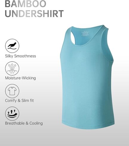CF Men's Undershirts Bamboo Viscose Tank Tops Men Crew Neck Moisture Wicking Tank Shirts 3/5 Pack in Kuwait