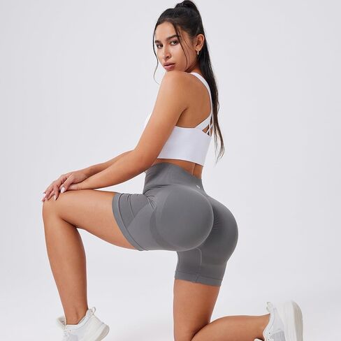 Evercute Women's Gym Shorts 3/4 Pack Seamless Scrunch Butt Lifting Workout Shorts 5" Tummy Control Ruched Booty Yoga Short in Kuwait