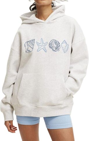 Women Y2k Graphic Hoodies Floral Print Oversized Long Sleeve Pullover Sweatshirt Teen Girl Vintage Sweatshirt in Saudi Arabia