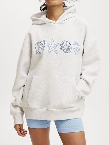Women Y2k Graphic Hoodies Floral Print Oversized Long Sleeve Pullover Sweatshirt Teen Girl Vintage Sweatshirt in Saudi Arabia