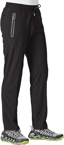 TBMPOY Men's Lightweight Hiking Travel Pants Breathable Athletic Fishing Active Joggers Zipper Pockets in Saudi Arabia