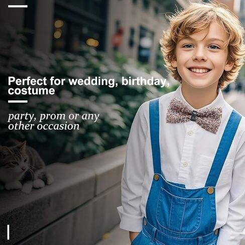 Rhinestone Bowtie, Pretied Adjustable Bow Ties for Men Sparkly Tuxedo Bowties Sequin Bow Tie for Party Wedding in Kuwait