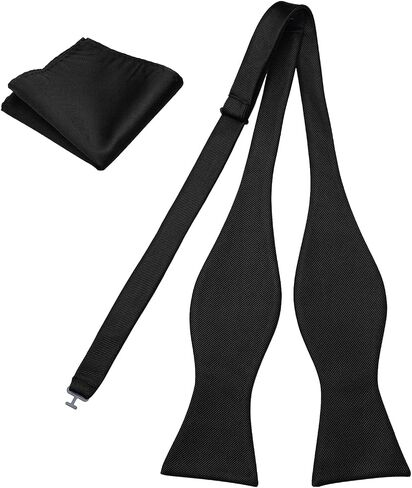 Dectwig Men's Men's Loved Tie Boy Tie و Pocket Square Men Wear Dies Black Bow Ries in Kuwait
