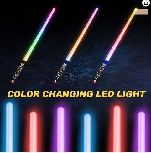 Light Up Saber for Kids Adults, Retractable Dark Light Up Saber for Adult Sword Kid Set, 2 Pack Toy Light Sword for Kids Boy 3-8, Blue, Red, Purple Light Savers Party in Saudi Arabia