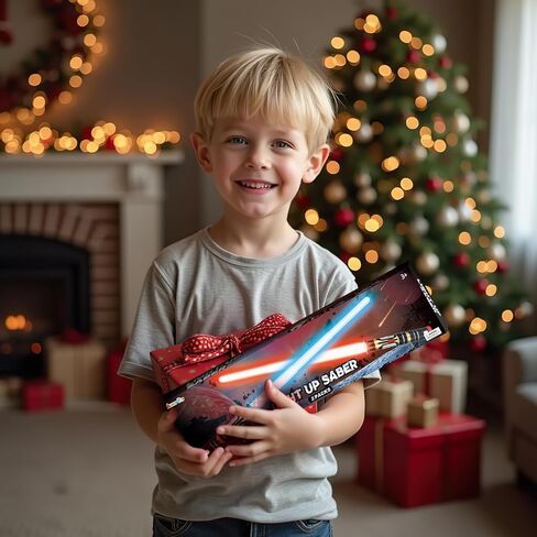 Light Up Saber for Kids Adults, Retractable Dark Light Up Saber for Adult Sword Kid Set, 2 Pack Toy Light Sword for Kids Boy 3-8, Blue, Red, Purple Light Savers Party in Saudi Arabia