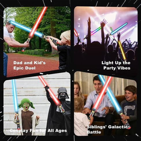 Light Up Saber for Kids Adults, Retractable Dark Light Up Saber for Adult Sword Kid Set, 2 Pack Toy Light Sword for Kids Boy 3-8, Blue, Red, Purple Light Savers Party in Saudi Arabia