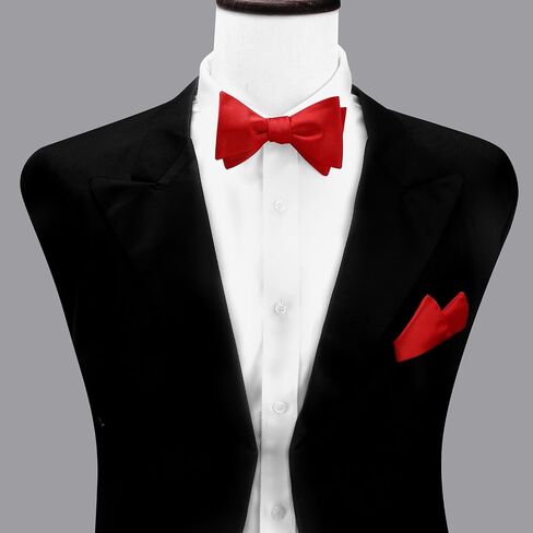 Dectwig Men's Men's Loved Tie Boy Tie و Pocket Square Men Wear Dies Black Bow Ries in Kuwait