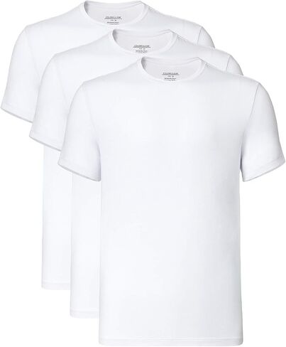 COLORFULLEAF Men's Undershirts Bamboo Rayon Short Sleeve Crewneck/V-Neck Tees Slim-fit T-Shirts 3 or 5 Pack in Saudi Arabia