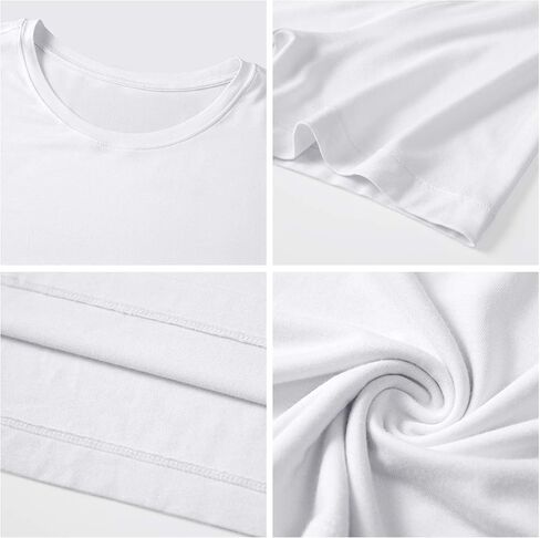 COLORFULLEAF Men's Undershirts Bamboo Rayon Short Sleeve Crewneck/V-Neck Tees Slim-fit T-Shirts 3 or 5 Pack in Saudi Arabia