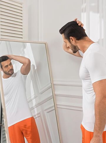 COLORFULLEAF Men's Undershirts Bamboo Rayon Short Sleeve Crewneck/V-Neck Tees Slim-fit T-Shirts 3 or 5 Pack in Saudi Arabia