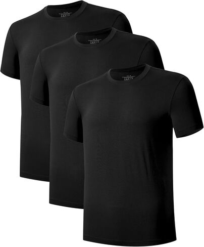 COLORFULLEAF Men's Undershirts Bamboo Rayon Short Sleeve Crewneck/V-Neck Tees Slim-fit T-Shirts 3 or 5 Pack in Saudi Arabia