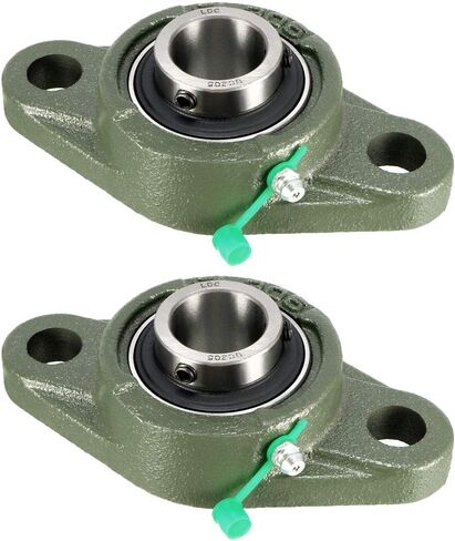 uxcell UCFL204 Flanged Pillow Block Bearing, 20mm Bore Diameter, Cast Iron/Chrome Steel, Set Screw Lock (Pack of 1) in Saudi Arabia