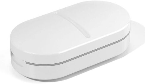 Daily Pill Case, Portable Pill Organizer Tablets Cutter 2-in-1, Small Travel Medicine Splitter Box for Medication Fish Oil Vitamin Capsule Supplement, BPA Free Material, Transparent Grey in Kuwait
