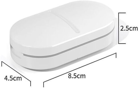 Daily Pill Case, Portable Pill Organizer Tablets Cutter 2-in-1, Small Travel Medicine Splitter Box for Medication Fish Oil Vitamin Capsule Supplement, BPA Free Material, Transparent Grey in Kuwait