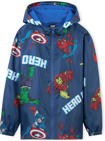 Marvel Boys Waterproof Jacket Avengers Spiderman Hooded Jacket Fleece Lining Raincoat for Boys Teenagers 4-14 Years in Saudi Arabia