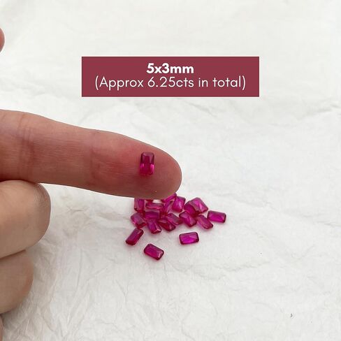 20Pcs Loose Synthetic Ruby Stone Bulk Wholesale Radiant Cut Red Corundum Gemstone Lot Faceted Gems VVS Grade (5x3/6x4/7x5/8x6mm) in Kuwait