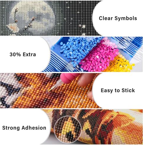 Lxmsja Colorful Lion Diamond Art Kits for Adults, Flower DIY Full Drill Diamond Painting Kits for Beginners, 5D Gem Art Crafts for Adults, Home Wall Decor 12x16 inch in Kuwait