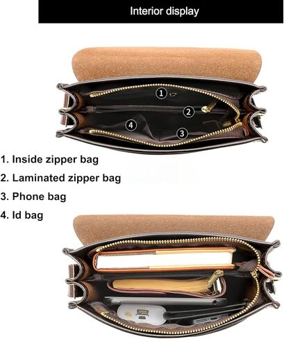 Mens Crossbody Bag, Leather Messenger Shoulder Bag for Women Men Purse Travel Work Business in Kuwait