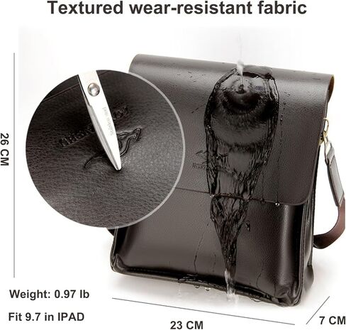 Mens Crossbody Bag, Leather Messenger Shoulder Bag for Women Men Purse Travel Work Business in Kuwait