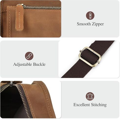 BAIGIO Small Leather Messenger Bag for Men Shoulder Bag Vintage Crossbody Bag Men Purse Ipad Satchel Travel Business in Saudi Arabia