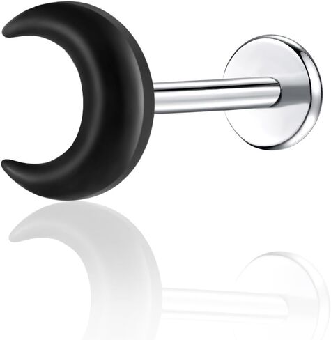 1Pcs G23 Titanium Flat Back Earrings Studs 16g F136 Implant Grade Titanium Labrets Press Fit Threadless Push In Dainty Cartilage Helix Conch Lobe Lip Tragus Piercing Jewelry in Saudi Arabia
