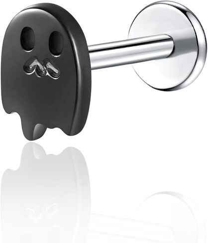 1Pcs G23 Titanium Flat Back Earrings Studs 16g F136 Implant Grade Titanium Labrets Press Fit Threadless Push In Dainty Cartilage Helix Conch Lobe Lip Tragus Piercing Jewelry in Saudi Arabia