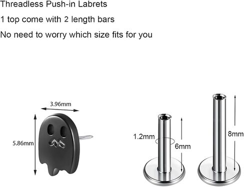 1Pcs G23 Titanium Flat Back Earrings Studs 16g F136 Implant Grade Titanium Labrets Press Fit Threadless Push In Dainty Cartilage Helix Conch Lobe Lip Tragus Piercing Jewelry in Saudi Arabia