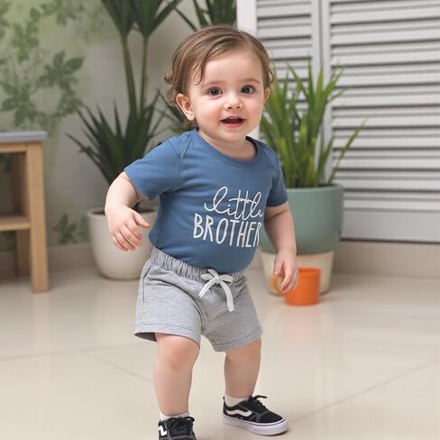 Toddler Baby Girl Clothes Summer Short Sleeve Letter Shirt Casual Shorts Big Sister Little Sister Matching Outfits in Kuwait