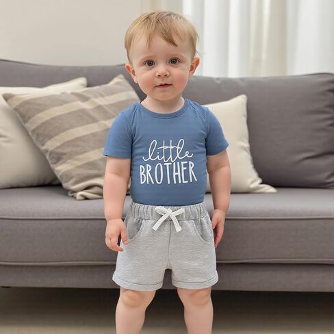 Toddler Baby Girl Clothes Summer Short Sleeve Letter Shirt Casual Shorts Big Sister Little Sister Matching Outfits in Kuwait
