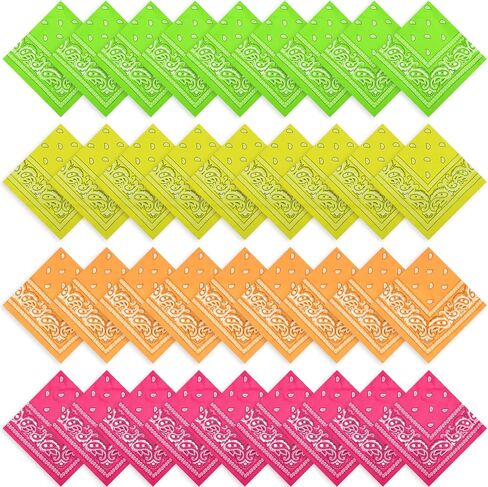 36 Pack Bandanas for Women Men Cowboy Bandana Novelty Bandanas Bulk Paisley Bandana Scarf for Party Costume in Kuwait