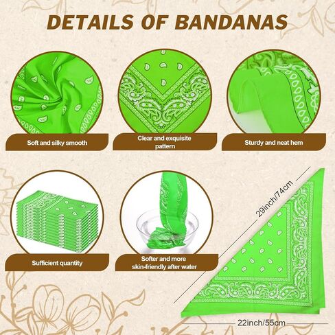 36 Pack Bandanas for Women Men Cowboy Bandana Novelty Bandanas Bulk Paisley Bandana Scarf for Party Costume in Kuwait