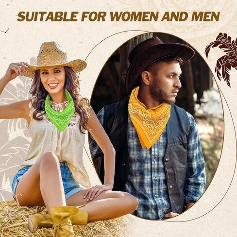 36 Pack Bandanas for Women Men Cowboy Bandana Novelty Bandanas Bulk Paisley Bandana Scarf for Party Costume in Kuwait