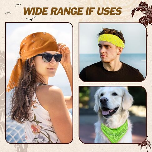 36 Pack Bandanas for Women Men Cowboy Bandana Novelty Bandanas Bulk Paisley Bandana Scarf for Party Costume in Kuwait
