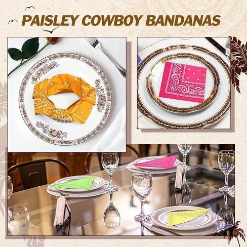 36 Pack Bandanas for Women Men Cowboy Bandana Novelty Bandanas Bulk Paisley Bandana Scarf for Party Costume in Kuwait