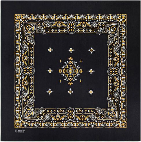 4-Pack 100% Cotton Bandana Set, Vintage Graphic Print, 22x22 inches in Saudi Arabia