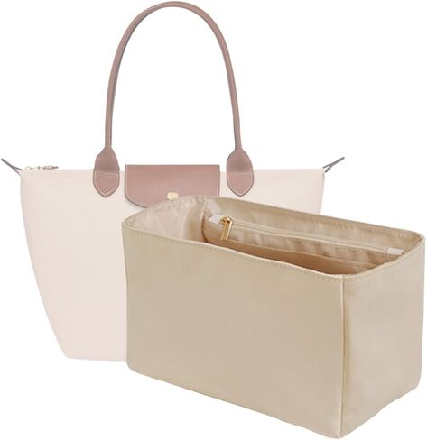 إدراج منظم محفظة النايلون الممتاز للماء لحقائب يد Longchamp Le Pliage (أسود ، كبير) in Kuwait