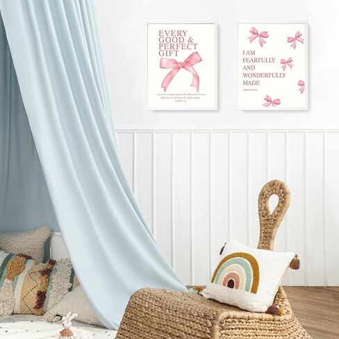 Lartsfro Coquette Pink Bow Wall Art Decords ، Wink Boy Room Room Bedroom Wall Art Decore Tealthetic For Teen Girls Gifts ، Inspirational Bible Bail Decor in Saudi Arabia