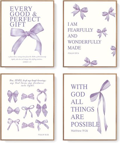 Lartsfro Coquette Pink Bow Wall Art Decords ، Wink Boy Room Room Bedroom Wall Art Decore Tealthetic For Teen Girls Gifts ، Inspirational Bible Bail Decor in Saudi Arabia