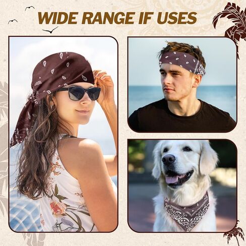 36 Pack Bandanas for Women Men Cowboy Bandana Novelty Bandanas Bulk Paisley Bandana Scarf for Party Costume in Kuwait