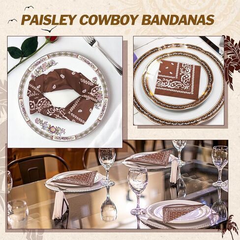 36 Pack Bandanas for Women Men Cowboy Bandana Novelty Bandanas Bulk Paisley Bandana Scarf for Party Costume in Kuwait