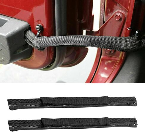 2PCS Car Adjustable Door Check Straps, Auto Heavy Duty Strong Limiting Check Strap Nylon Strap, Car Door Limiting Strap Replacement Compatible with TJ JK JL, Load 1000 Lbs in Kuwait