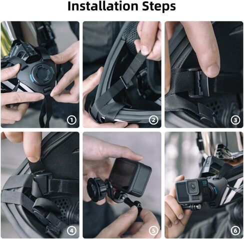 خوذة دراجة نارية مغناطيسية سريعة الإصدار من SUREWO متوافقة مع Go pro Hero 12,11,10, 9, 8, 7, (2018), 6 5, DJI Osmo Action 4/3, AKASO, SJCAM والمزيد in Kuwait