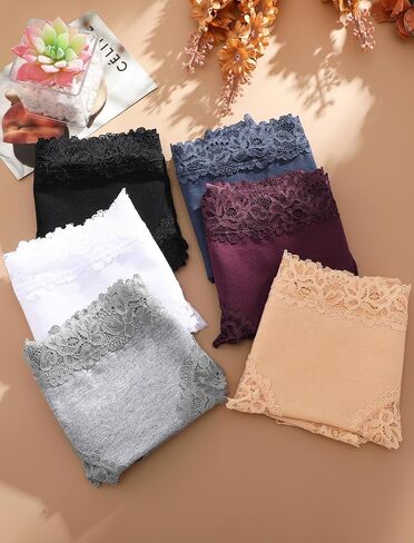 Womens Cotton Underwear Cheeky Bikini Panties for Women Sexy Lace Briefs Soft Stretch Underwear Pack 6 in Kuwait