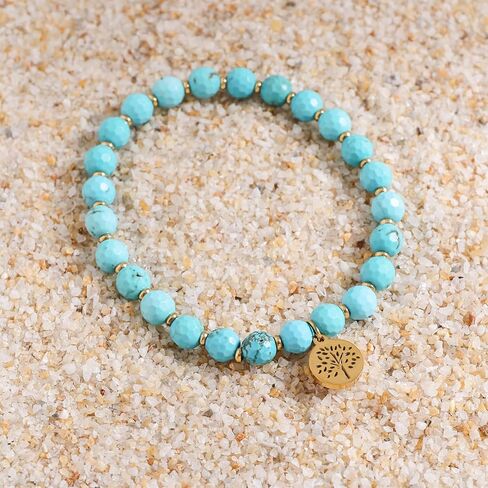 Natural Lapis Lazuli Beads Bracelet for Women Handmade Stretch Lapis Lazuli Bracelet Tree of Life Lapis Beaded Bracelet Jewelry Gift for Girlfriend Wife in Saudi Arabia